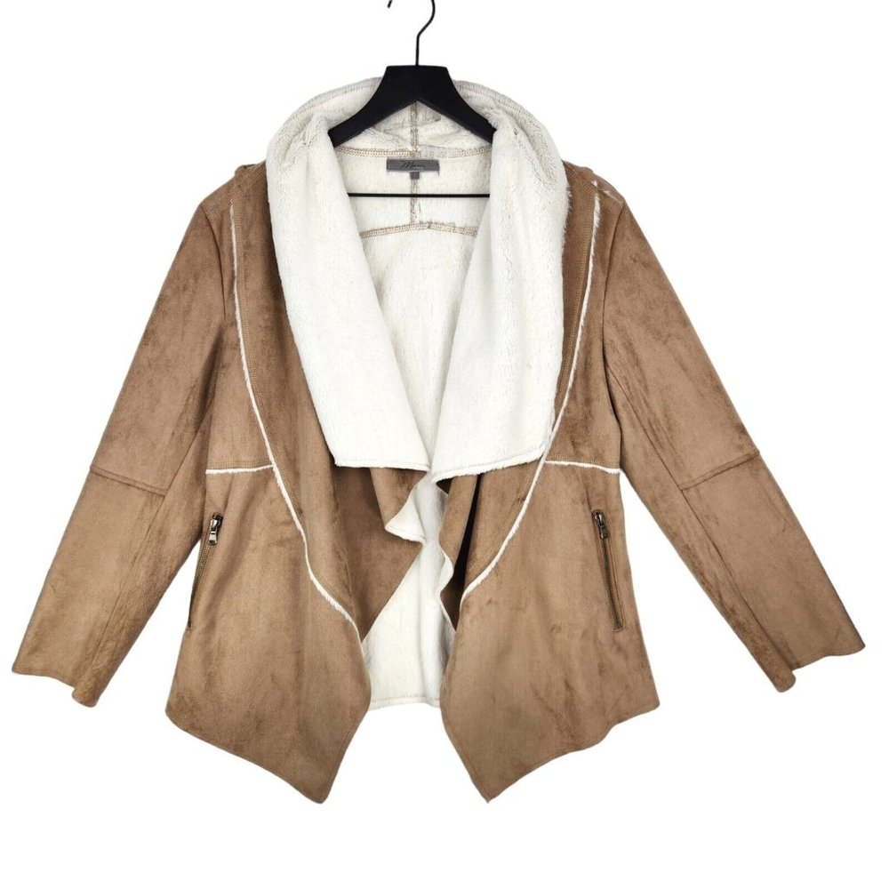 Mia + Tess Boutique Faux Suede Hide Wrap Large Brown Western‎ Boho Retro Vegan - Picture 2 of 13
